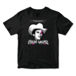 Playera Chalino Sánchez estilo urbano negra con diseño gráfico de corridos mexicanos